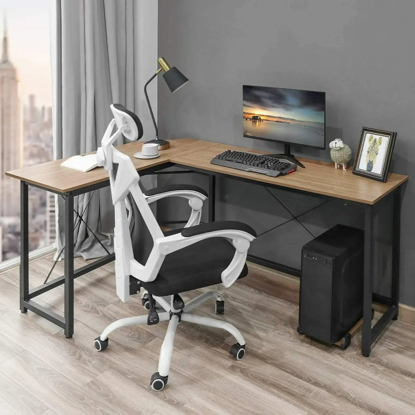 L-förmiger Schreibtisch Computer Ecke Schreibtisch Home Gaming Schreiben Studie Workstation Tisch