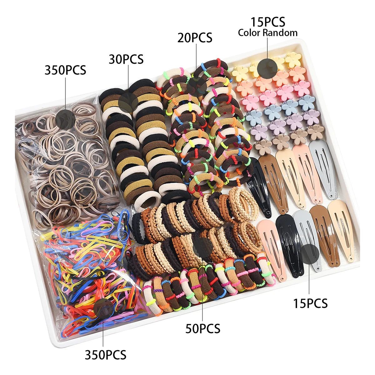 780-1800Pcs Colorful Hair Bands Set Nylon Ealstic Hair Ties Ponytail Hold Scrunchie Rubber Band Kid Baby Girls Hair Accessories.