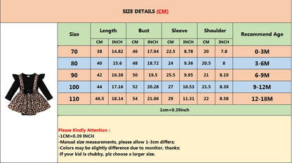 Neugeborene Stram pler Kleid Langarm Leopard Kleider mit Schleife Frühling & Herbst Stram pler Kleidung für Kleinkinder 0-18 Monate.