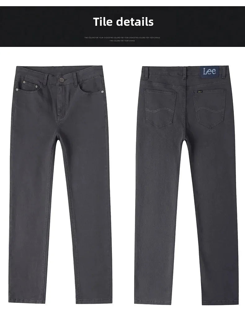 2024 herbst/Winter Neue männer Jeans Business Lose-Fit Gerade Bein Hohe Taille Baumwolle Casual Trendy hosen