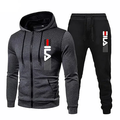 2025 Men's sportswear set, casual sports zipper cardigan, outdoor jogging multi-functional sportswear set, comfortable sportswea.