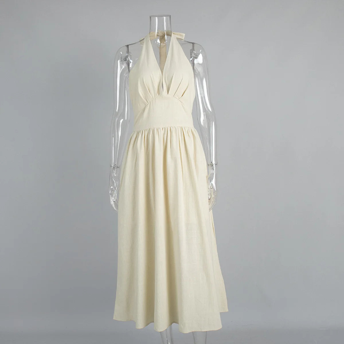 2023 neue Frauen Sommer Baumwolle Lange Kleid Ärmellose Sexy V-ausschnitt Boho Maxi Kleid Lose Stil Lange Kleid Vestidos Kleidung