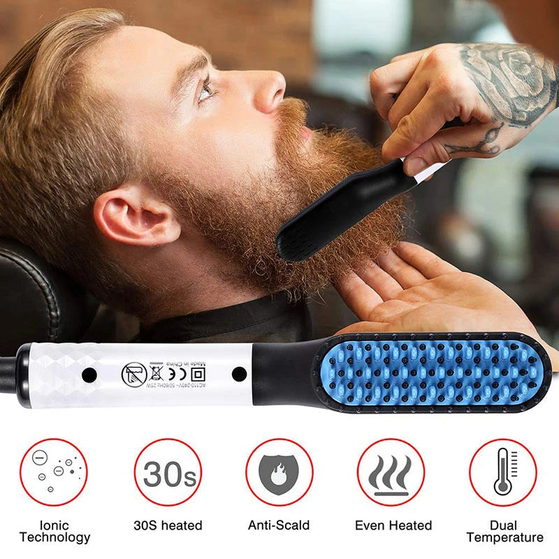 Multifunctional Quick Hair Beard Straightener Men's Hair Straightening Flat Iron Heated Hair Comb Electric Men Hair Beard Styler.