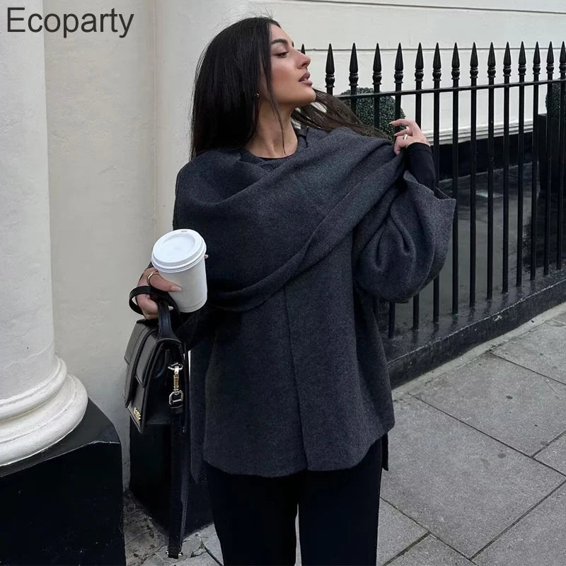 2023 neue Plüsch Winter Mäntel für Frauen Asymmetrische Schal Demi-saison Jacke für Frauen Parkas Langarm Gepolsterte Mantel Frau jacke.