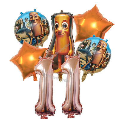 Italienisches Brainrot-Ballon-Set, Babyparty-Party-Ballon, Tralalero Tralala TungTungTungSahur-Luftballons, Dekoration, fotografische Requisite