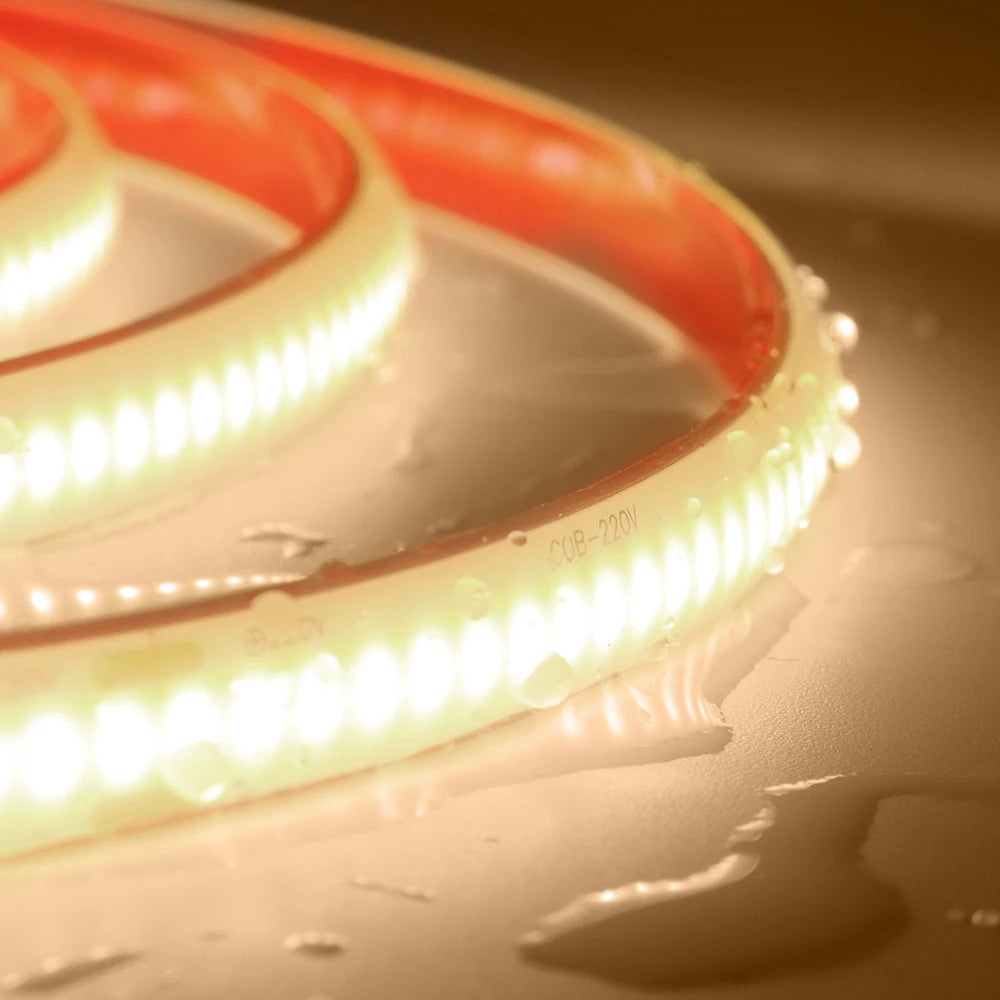 COB LED Streifen Licht Dimmer Schalter EU UK Power Kit 220V 230V 3000K 4000K 6000K 288LED Helle Flex Band Wasserdichte Lineare Beleuchtung