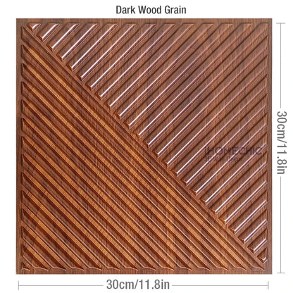 12pcs/1m² 30cm wall renovation 3D Stereo Wall Panel Diamond Wood grain tile 3D wall sticker living room Bathroom Waterproof pape