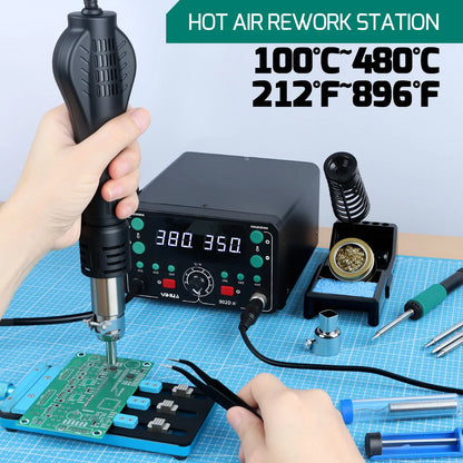 YIHUA T12 Lötkolben Station Kit Schnelle Heizung Schweißen Für SMD PCB Reparatur Werkzeuge Elektronische Auto-schlaf Hor Air rework Station