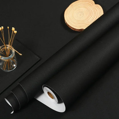 Matte PVC Vinyl Self Adhesive Wallpapers Furniture Renovation Films White DIY Decorative Kitchen Cabinet Waterproof Wall Sticker