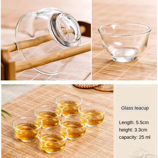 Handmade Dragon Ceramic Tea Cup, Purple Clay Cup, Kungfu Teaset, Small and Large, Tea Accessories, 6 PCs/Pack.