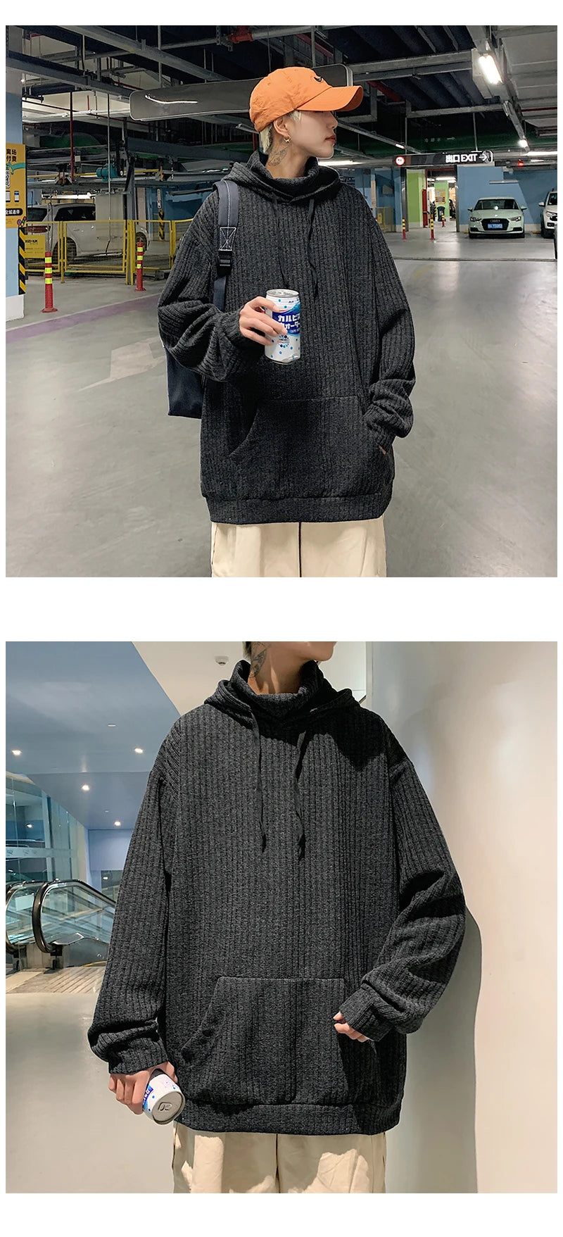 Sweater Men Spring Autumn Men's Hooded Sweater Casual Pullover Warm Knitted Sweatercoat Pull Homme Plus Size 3XL Streetwear.
