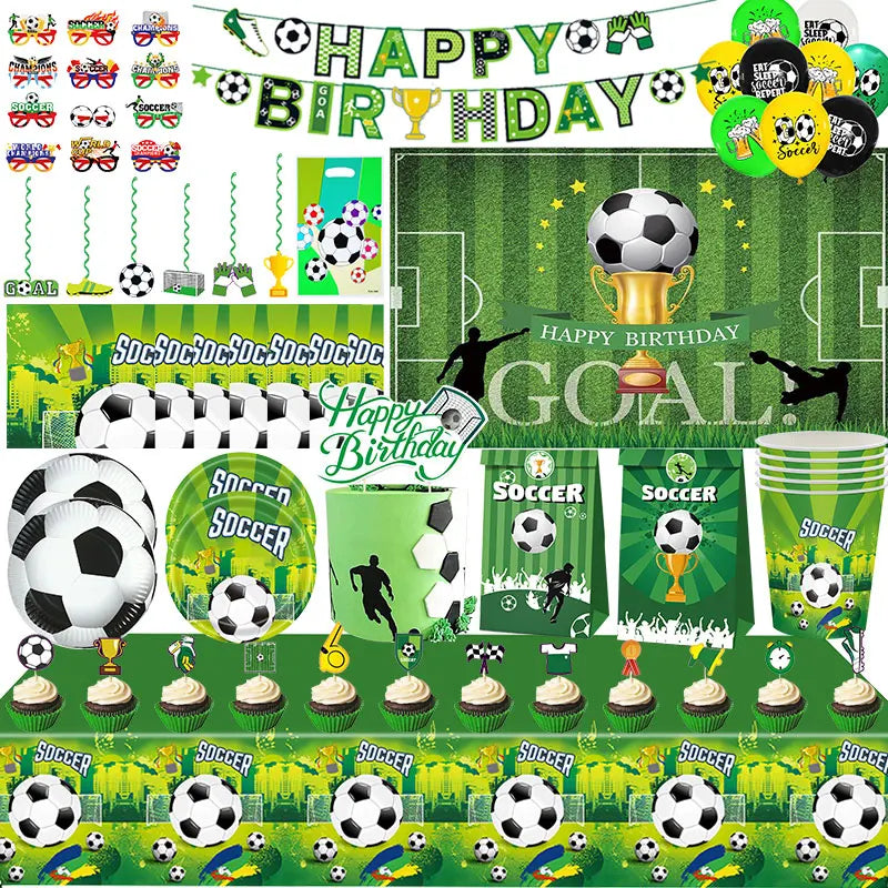 Fußball Geburtstag Dekoration Party Supplies Geschirr Luftballons Set Süßigkeiten Geschenkboxen Fußball Geburtstagsgeschenke Kinder Geburtstagsgeschenke.
