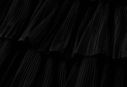 Beiyingni Woman Mesh Long Midi Cake Skirt Solid Color Elegant French Tiered Fairy Tulle Skirts Khaki Casual High Waist Faldas.