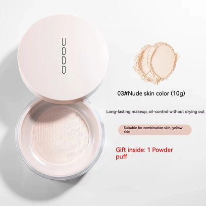 Uodo Loose Powder Makeup Oil Control Dry Skin Long-lasting Setting Foundation Glitter Flagship Genuine Goods Udo