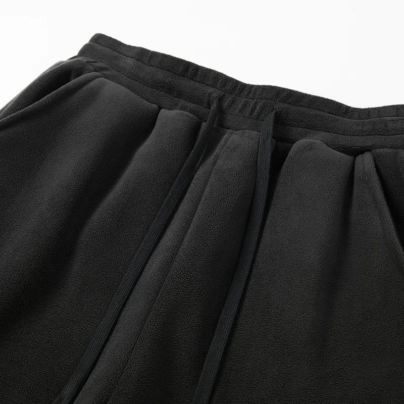 YJKVUR Unisex 2025 Winter New Oversize Pants Men Women Warm Fleece Liner Drawstring Trousers Casual Comfortable Gym Sweatpants.