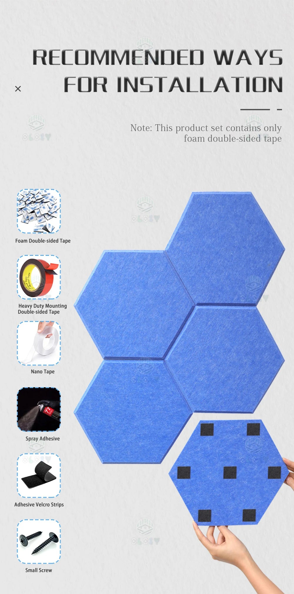 Sound Absorbing Wall Panels Hexagon 6 Pcs Bedroom Acoustic Insulation Sound-absorbing Panels Decor Acoustic Absorption Panel