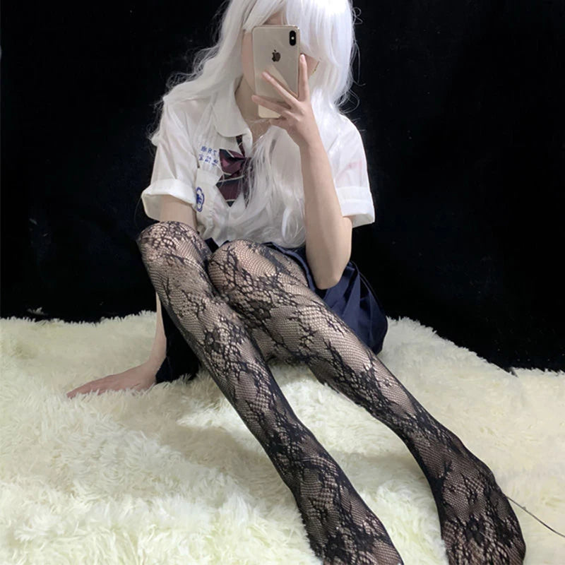 Woman Girls Fashion Gothic Fishnet Stockings Snake Skull Stripeds Socks Mesh Tights Panties Lolita Plus Size Pantyhose Leggings