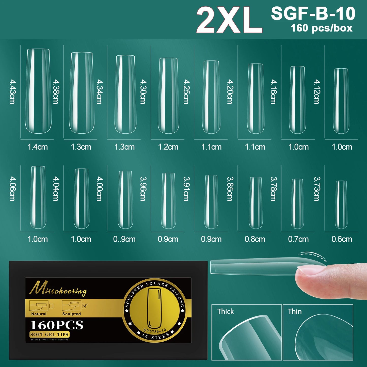 16 Sizes Curved Arch Soft Gel False Nail Tips Full Cover Press on Almond Capsules French Coffin Artificial Fake Nails Extension