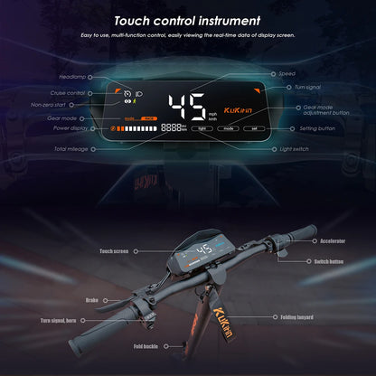 KuKirin G2 Foldable Electric Scooter 1200W 80KM 48V 15AH 45KM/H 55KM Ultra-Long Battery Life + Gift.