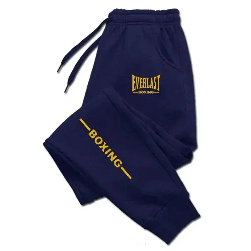 2025 Autumn Winter EVERLAST Printed Running Pants Men Women Outdoor Sports Fitness Pants Jogging Fleece Casual Sports Pants.