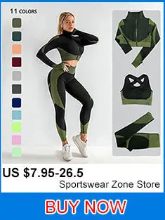 Seamless Yoga Set Gym Clothes Women's Sportswear Yoga Suits Women Fitness Set Tracksuits Sports Outfits Long Sleeve Gym Leggings.