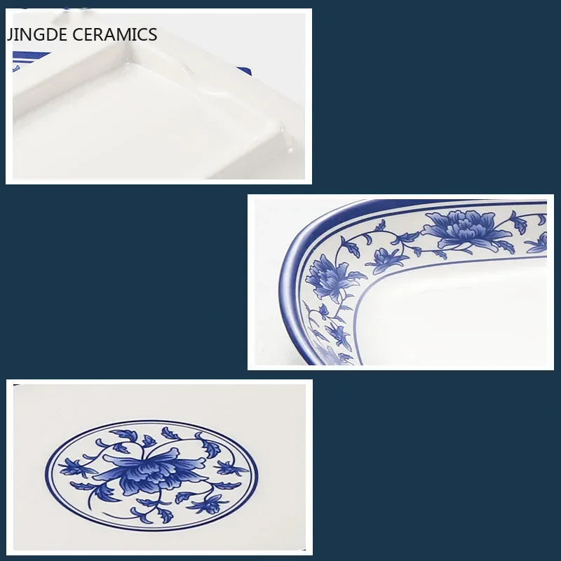 1pc Food Grade Plastic Dinner Plates Chinese Melamine Plastic Is Not Easy To Break Rectangular Plate Restaurant Kitchen Supplies.