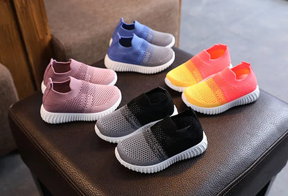 Kids Shoes Multicolor Knitted Toddler Baby Sneakers Casual Slip On Sneakers Children Shoes Kid Girls Boys Sports Shoes.