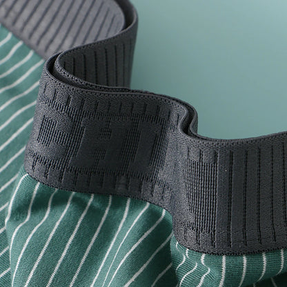 3PCS/Pack 100% Cotton Soft Panties Woman Trendy Striped Female Underwear Summer Breathable High Elastic Mid-rise Waist Boyshort.