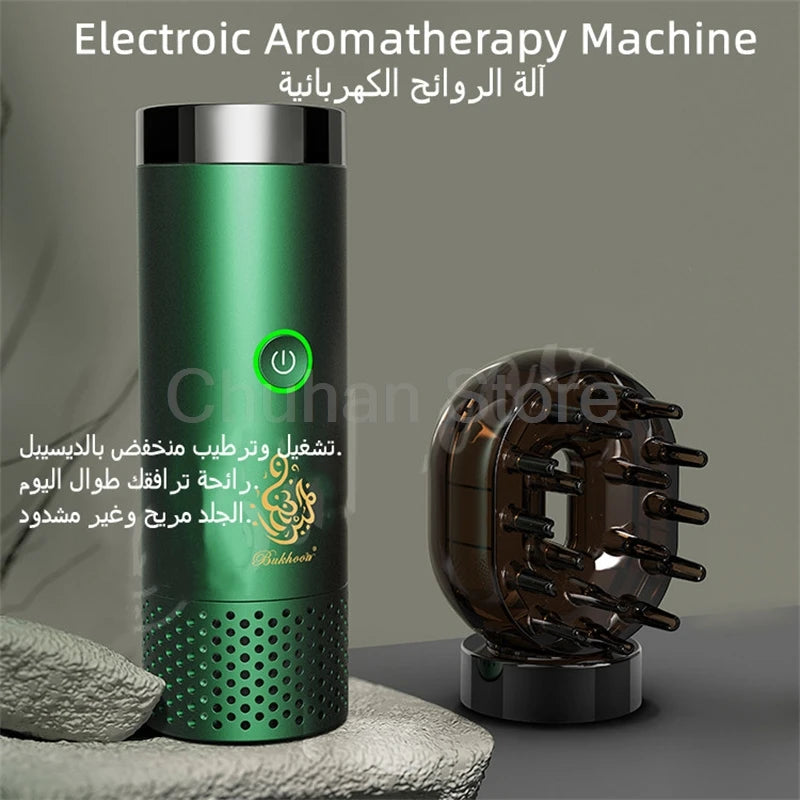 ChuHan Arabic Electric Aroma Diffuser Comb And Car Incense Burner 2 in 1 Rechargeable Portable USB Type C Environment Aromatizer.