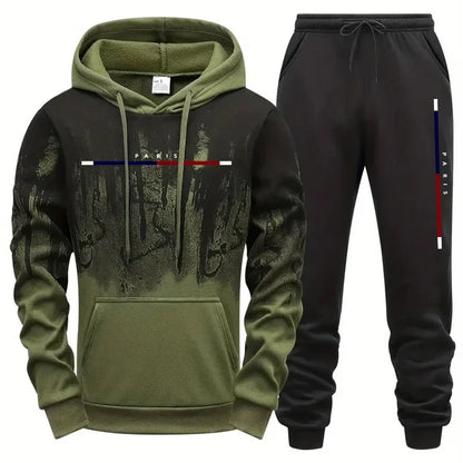 Paris Mode Herren Kapuzen-Trainingsanzug 2-teiliges Set Hochwertiger männlicher täglicher lässiger Sport-Jogginganzug Home Outdoor Hoodie Outftis.