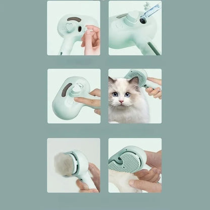 Pet Comb Steam Massage Brush Soft Tooth Spray Universal Brush 3in1 Hair Removal Multifunctional Massage Comb USB Spray Brush For.