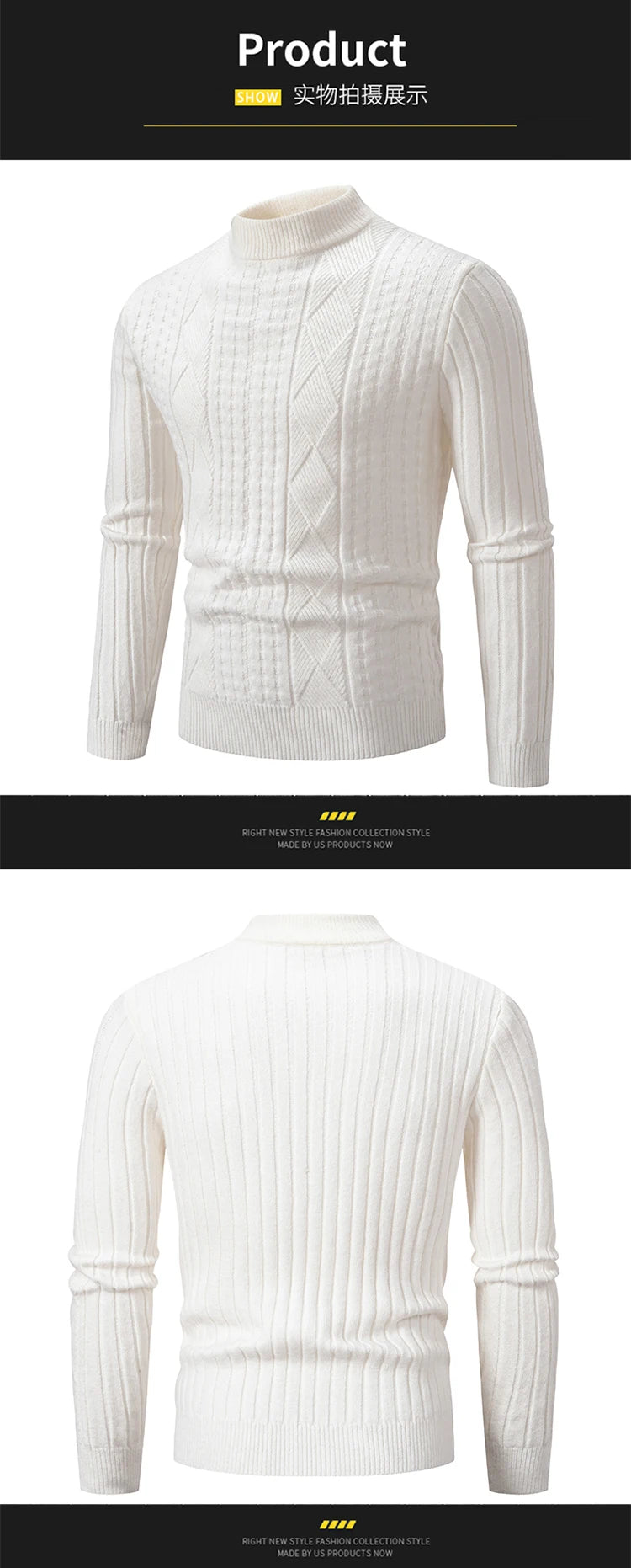 2023 Autumn  and Winter New Sweaters Warm Fit Knitted Sweaters Solid Color Casual Pullover Multiple Styles Sweater Men.