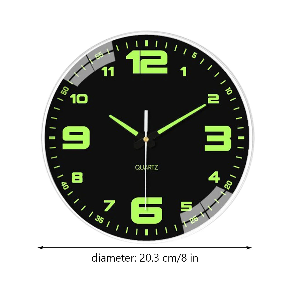 20,3 cm große, im Dunkeln leuchtende Uhren, leuchtende Wanduhr, geräuschlos leuchtende Wanduhren für Wohnzimmer, Schlafzimmer, Küche, Büro und Schule