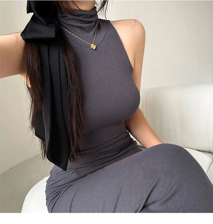 Rot Dünne Sexy Rollkragen Midi Kleid Frauen Abend Party Damen Elastische Hüfte Wrap Elegante Bodycon Kleider Y2k Kleidung