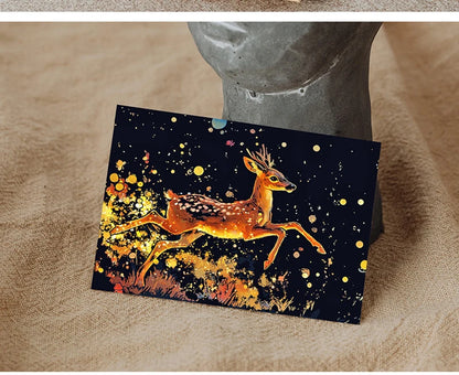4PCS Glow in Dark Scratch Paper Animals Cards Magic Painting Art with Stylus Stress Relief Drawing Toy DIY Craft Kids Adult Gift.