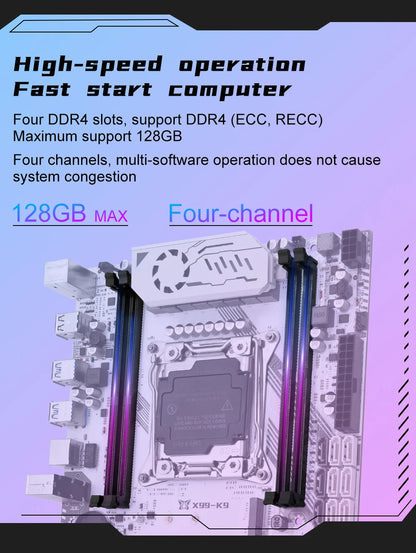 MACHINIST New upgrade X99 Gaming Motherboard LGA 2011-3 cpu C612 Chip Supports TPM2.0 Four Channel DDR4 NVME/WIFI M.2 Interface.