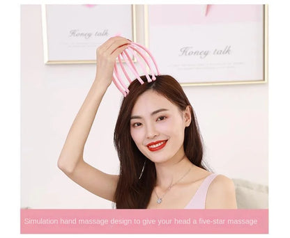 Head Massager Neck Massage Octopus Scalp Stress Relax 12 Antennae Massage Head Meridian Comb Point Pressing Head Artifact.