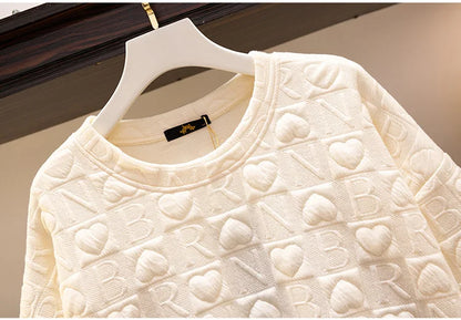 150Kg Plus Größe frauen Fehlschlag 157 Frühling Herbst Neue Liebe Drucken Lose Schlanke Sweatshirt Schwarz Grau Haut 6XL 7XL 8XL 9XL 10XL.