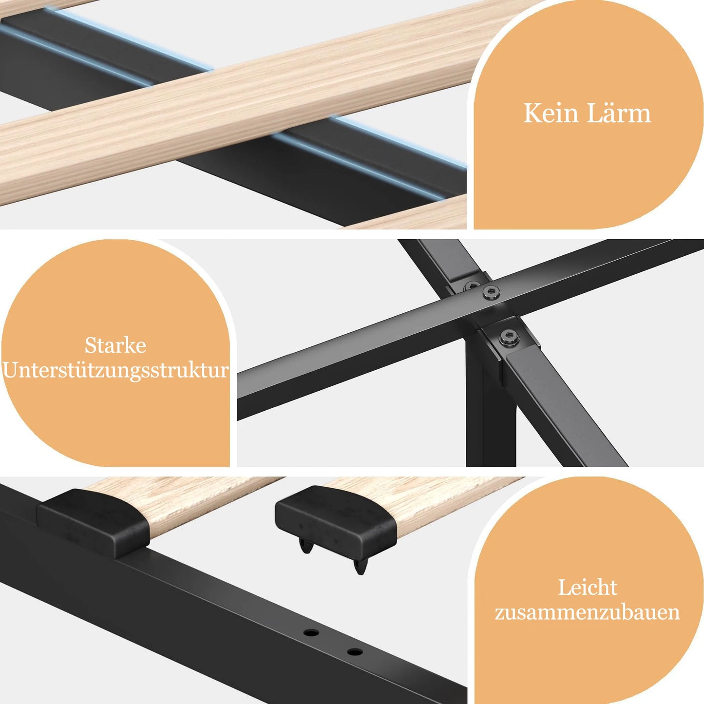 KOMHTOM Hydraulisches Lagerbett Weiß PU - 360-Surround-LED-Funktion, mit USB Typ-C Ladefunktion, ohne Matratze