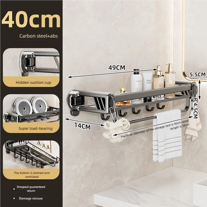 Versteckter Aufbewahrungsregal mit Saugnapf, Aufbewahrungskorb für Badezimmer und Toilette, lochfreie Wandaufbewahrung für Toilettenspüle