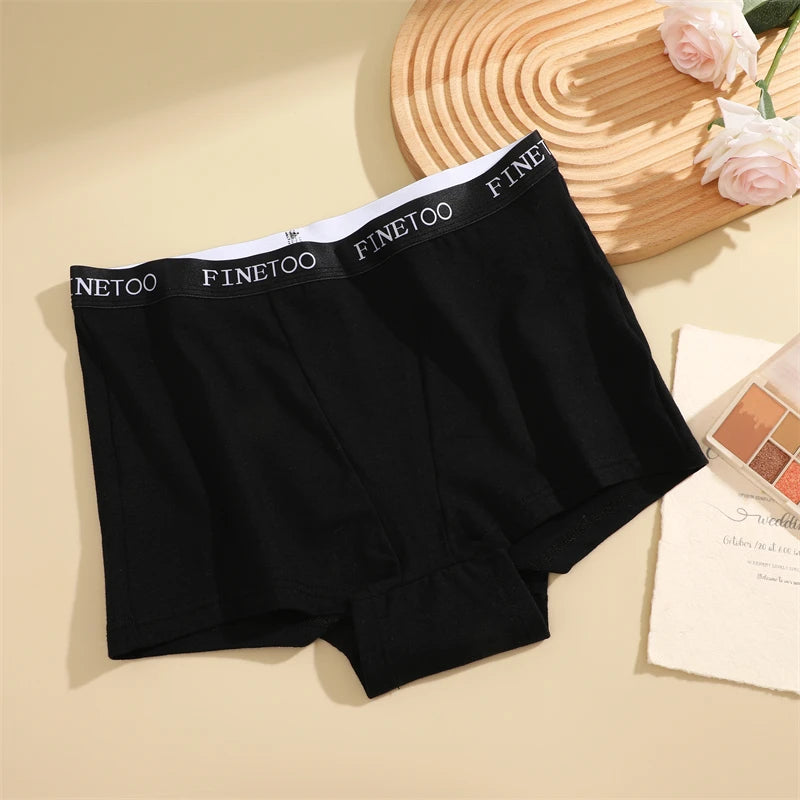 3Pcs Women's Panties Cotton Seamless Sports Boxers Underwear Female Solid Color Briefs Lingerie Intimate Underpant Finetoo S-XXL