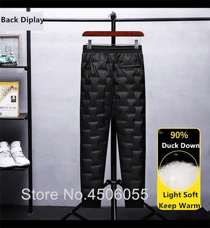 Winter Duck Down Pants Men Outdoor 8XL 7XL 6XL Plus Size Warm Padded Thicken Waterproof Thermal Trousers Windproof Male Jogger.