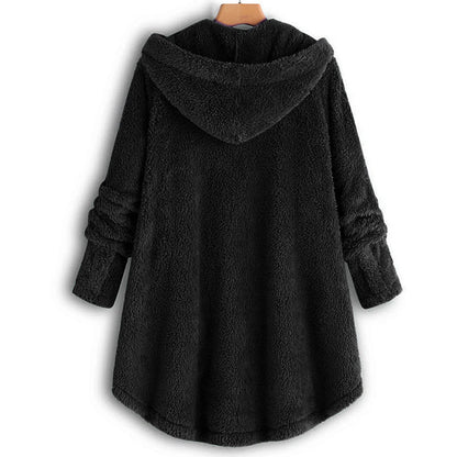 Herbst Wintermantel Frauen warme Teddybär Mantel Woll jacke weibliche Plüsch mantel Kapuzen jacke neue Damen mäntel einfarbige Jacke