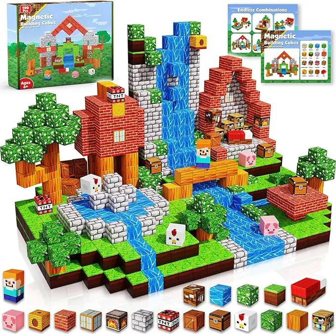 100-300pcs 2CM Magnetic blocks Cubes Set Toys Stem Montessori Stacking Cubes Construction Set Magnet blocks toys Christmas Gift.