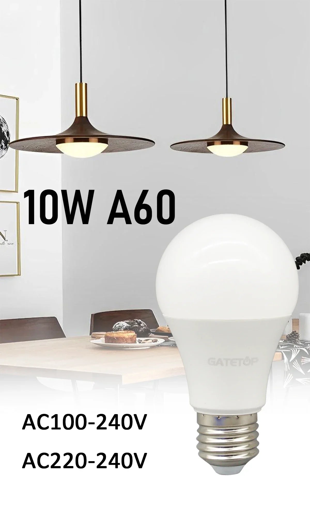 5PCS Bombilla Kein Flimmern Led-lampe Lampe 10W E27 AC 220V 120V Licht Warmweiß Natürliche Beleuchtung 3000K 4000K 6000K für Schlafzimmer.