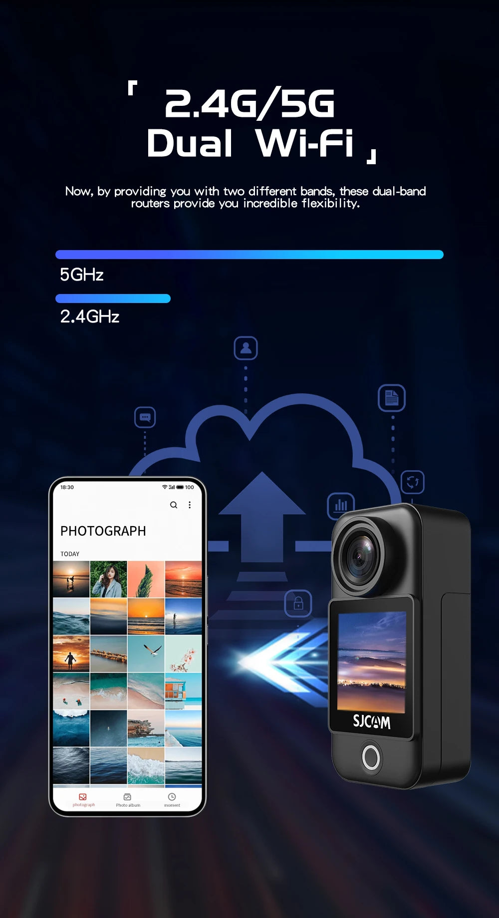 SJCAM C300 4K Action Camera Touch Screen 6-Axis Gyro Stabilization 30m Waterproof 1000+2800mAh Battery 460Min Recording.