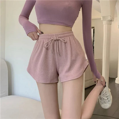 Women Gym Fitness Running Shorts Women's Summer Thin Style Loose Casual Large Size Wide Leg High Waist A-word Sports Hot Pants.