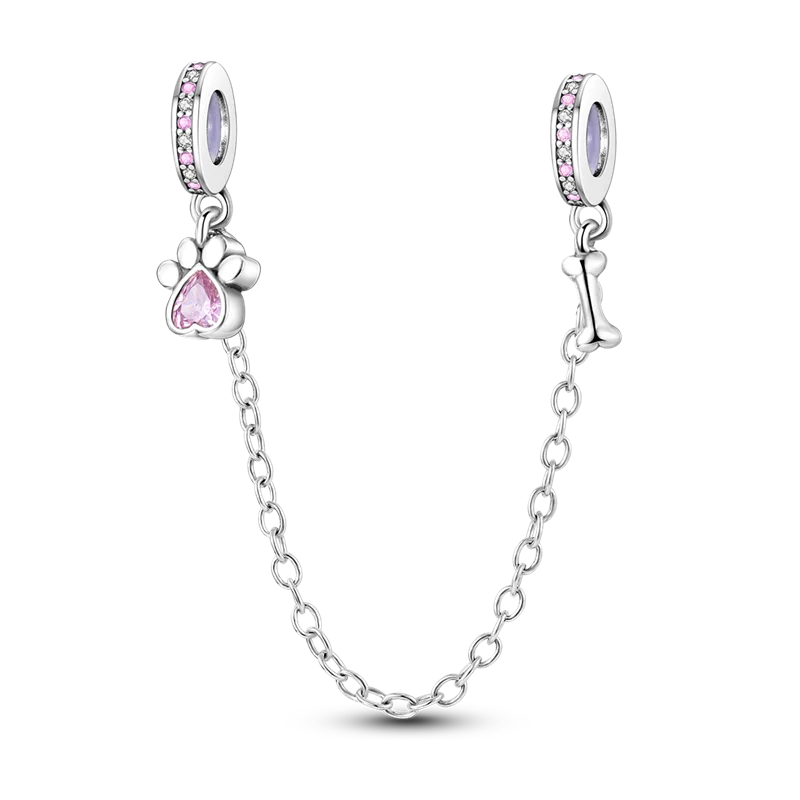 Silver Clasp 925 Sterling Silver CZ pave Clip Charms Daisy Beads Stopper Safety Chain fit Original Bangle Bracelet Jewelry Clip