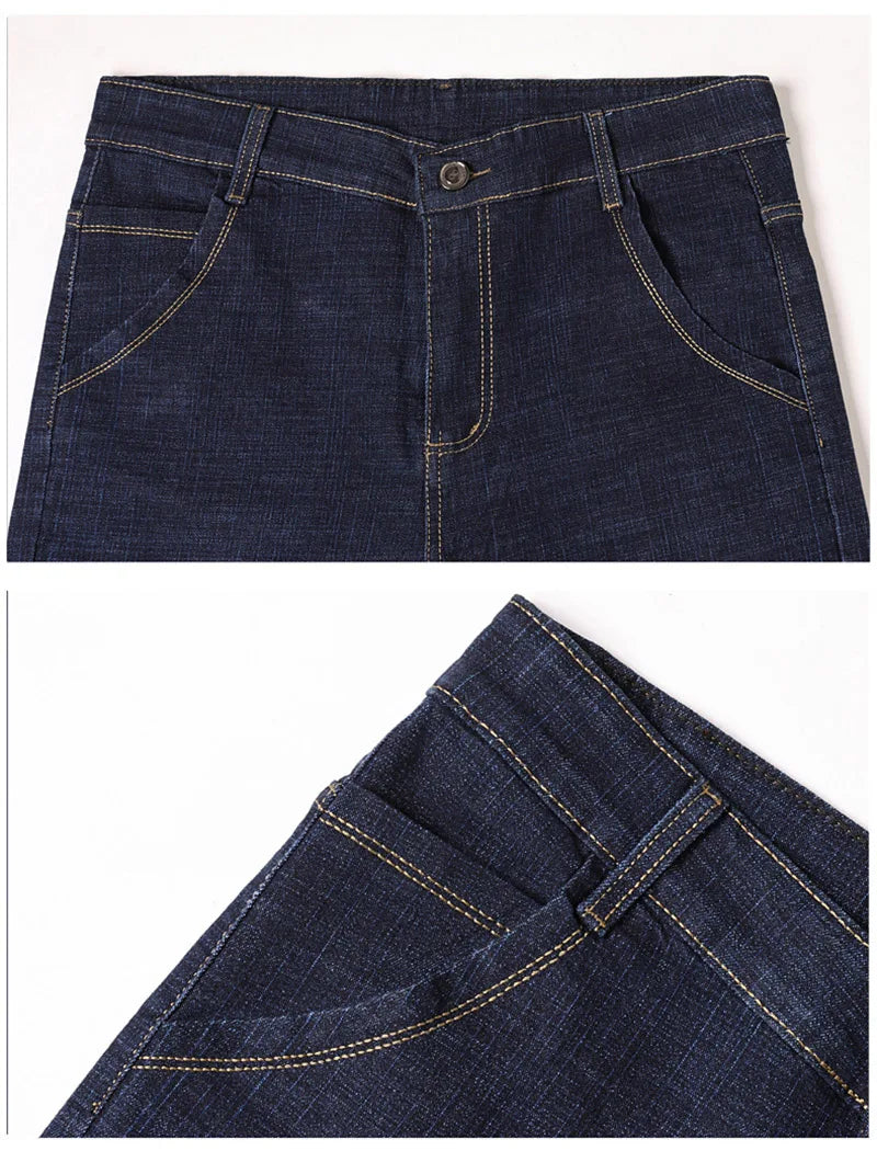 2024 Fashion Men Stretch Loose Straight Jeans Casual Elastic Slim Fit Denim Pants Male Brand Business Trousers Large size 38 40.