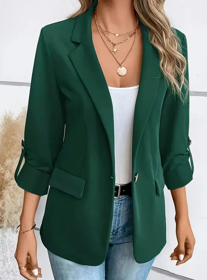 Frauen S-2XL Größe Pendler Neue Stil Langarm Mantel Mode Strickjacke Kleinen Anzug Elegante Einfarbig Casual frauen Anzug tops.